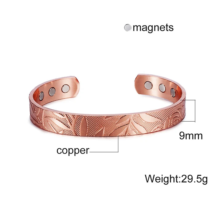 Vinterly Pure Copper Bracelets Men Magnetic Arthritis Relief Adjustable Magnets Cuff Banglse Health Energy Jewelry Women Men