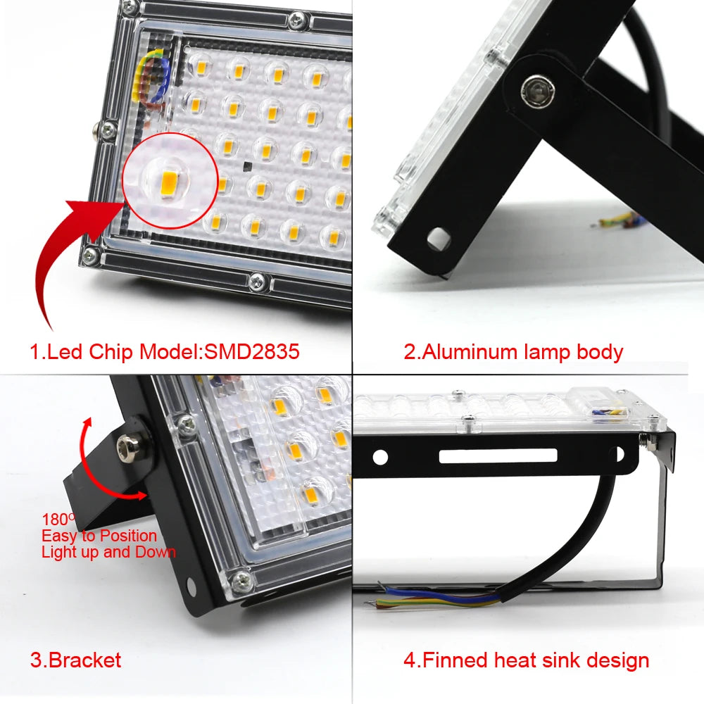 Flood light LED Spotlight For Outdoor House 50W 100W 150W AC 220V Foco LED Ceiling Spot Light Exterior Dowm Street Lighting