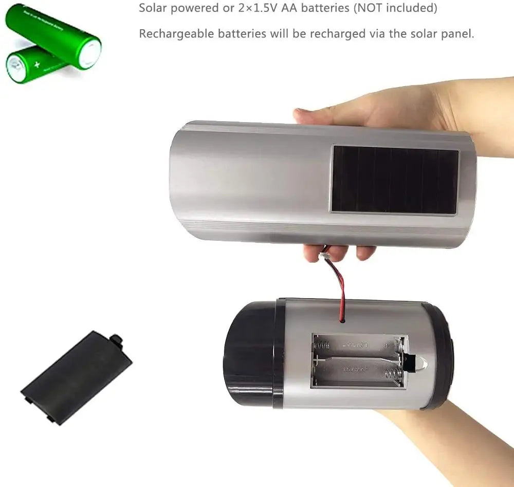 Dummy fake cctv camera solar powered w/ infared IR led light outdoor video surveillance simulated home security camera