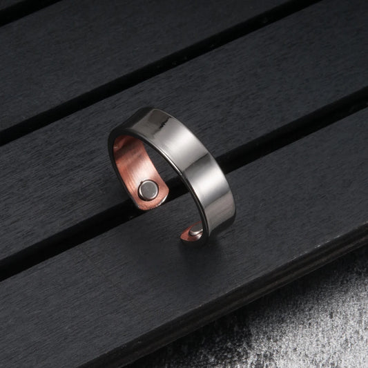 Vinterly Adjustable Magnetic Copper Ring for Men & Women, Minimalist Open Design