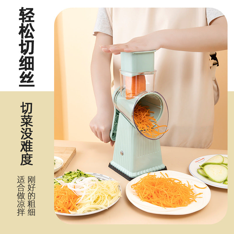 Hand-Crank Drum Vegetable Slicer and Grater