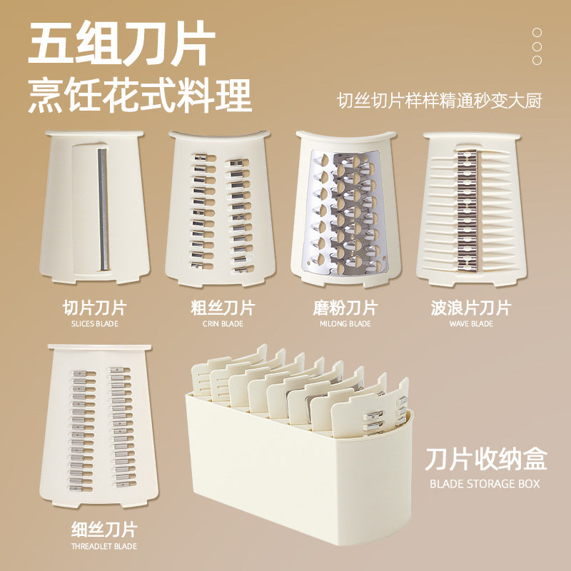 Hand-Crank Drum Vegetable Slicer and Grater