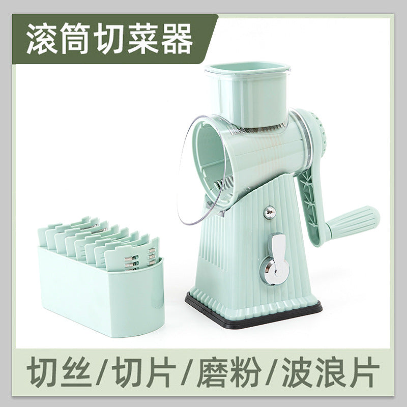 Hand-Crank Drum Vegetable Slicer and Grater