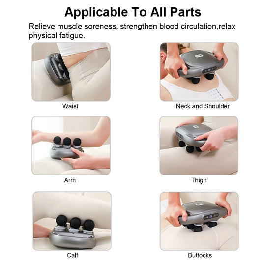High-Frequency Muscle Massage Gun with 16 Heads for Back, Waist & Shoulders