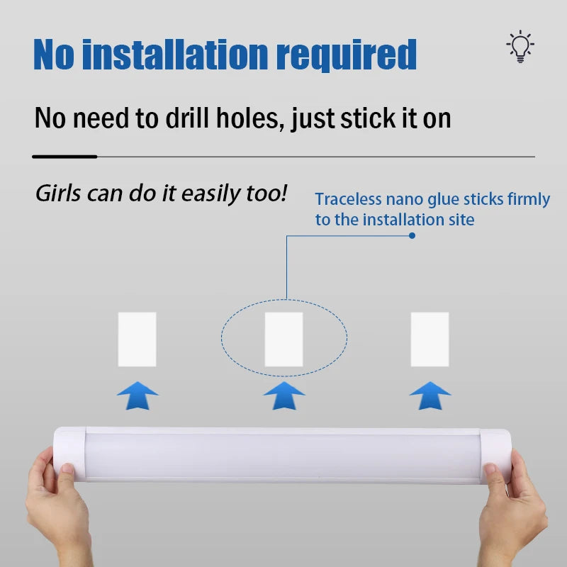 LED Light Tube Direct Plug-in Light Tube 110V 220V LED Lamp Tube Desk Work Study Shop Garage Warehouse Kitchen Cabinet Lighting