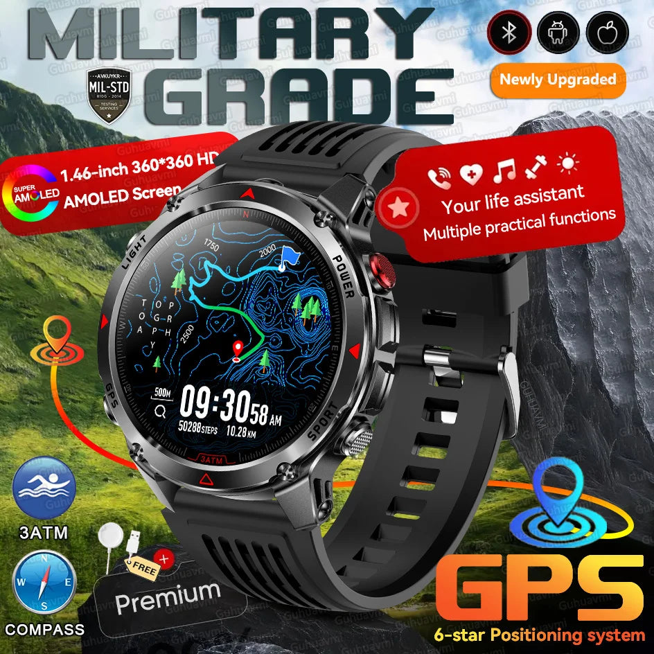 Forerunner 570 GPS Smart Watch 3ATM Waterproof AMOLED Screen MULTI-BAND GNSS Compass Altimeter Flashlight Sports Smartwatch Men