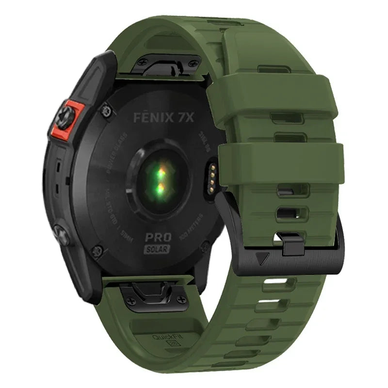 QuickFit Silicone Sport Watch Band for Garmin Fenix, Epix & Enduro | 22mm or 26mm