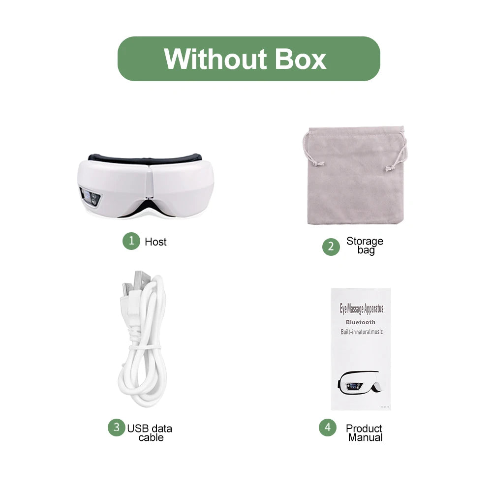 Foldable Eye Massager with Bluetooth, Vibration & Rechargeable Battery