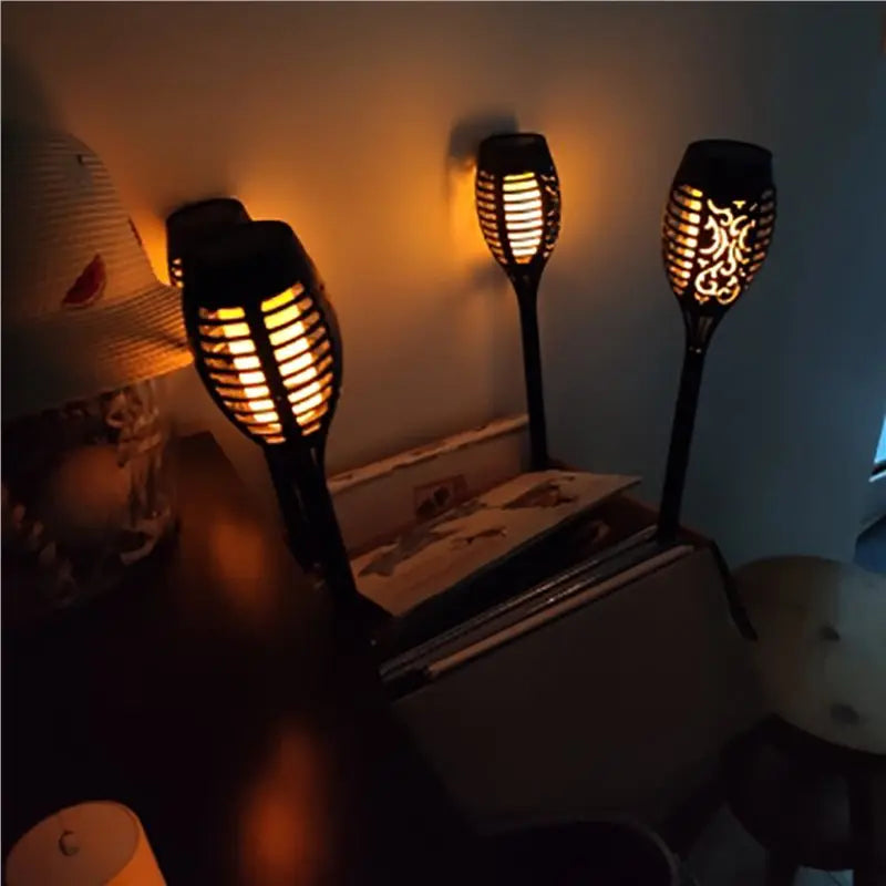 B84B-8 Pcs LED Solar Flame Light Lamp Flickering Waterproof Garden Decoration Landscape Lawn Lamp Path Lighting Torch Outdoor