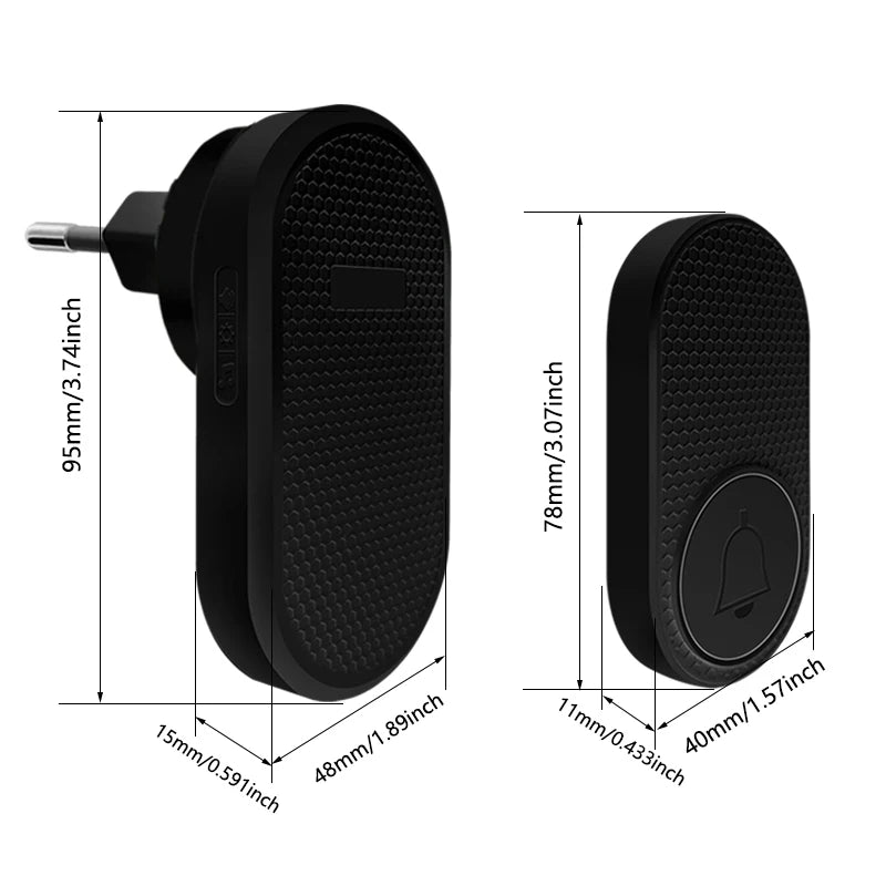 Wireless Doorbell Smart Welcome Door Bell 32 Songs Receiver Chime Guests Ding Dong Home Security Alarm Reminder US EU Plug
