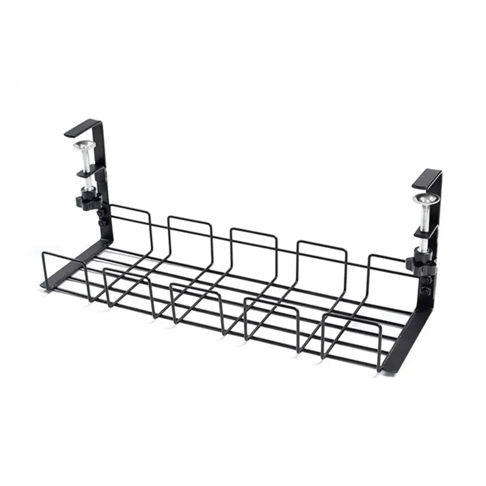 Home Office Desk Wire Organizer No Punching Kitchen Storage Accessories Under Table Storage Rack Metal Cable Management Tray
