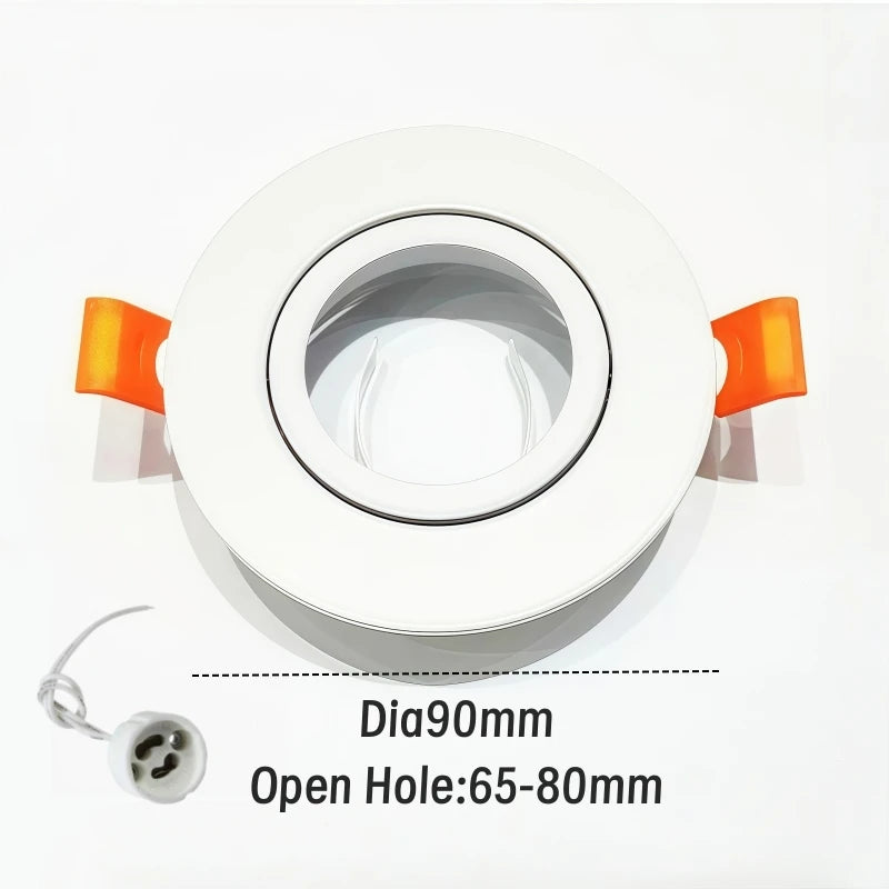 Round Recessed LED Downlight Bracket Dia85/90/100mm Replaceable GU10/MR16 Mounted Frame Socket Ceiling Spotlight Holder Fittings
