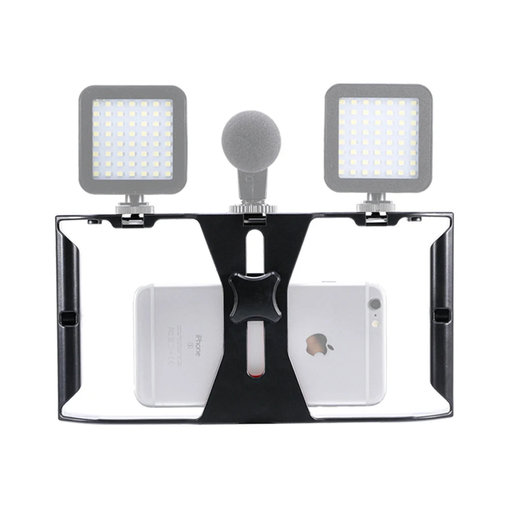 New Video Camera Cage Stabilizer Film Making Rig For Smart Phone Video Rig Mobile Phone Hand Grip Bracket Holder Stabilizer