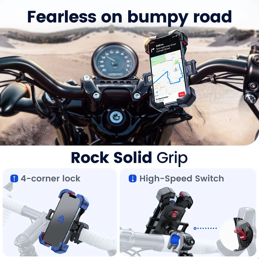 Universal Bicycle Phone Holder with 360° View for 4.7-7 inch Mobile Phones