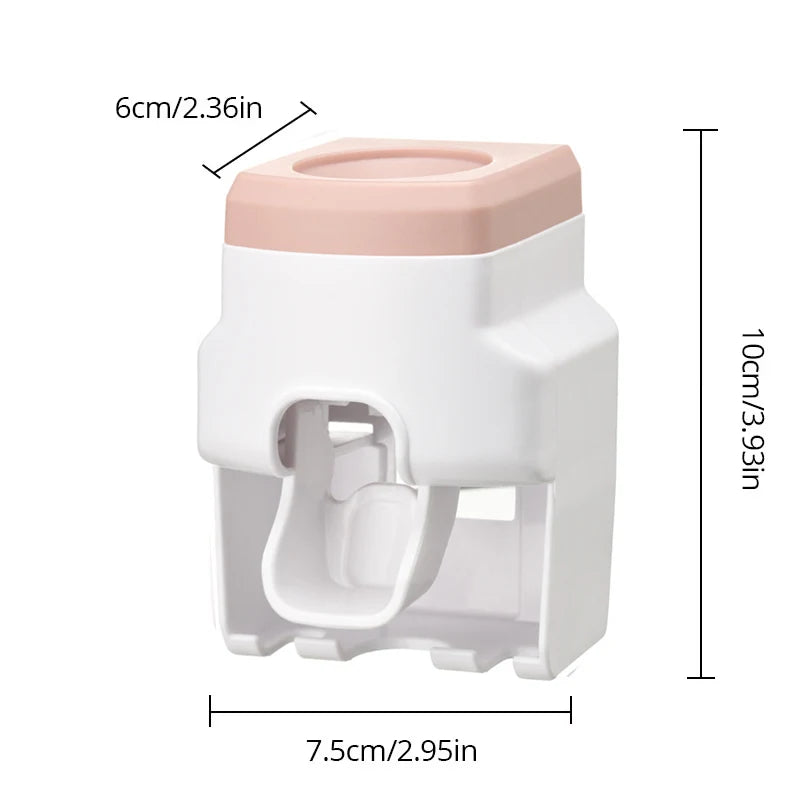 Wall-Mounted Automatic Toothpaste Dispenser & Toothbrush Holder