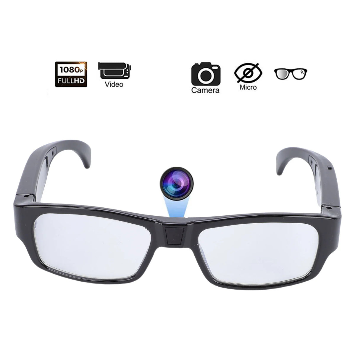 16:9 Camera Glasses Sports Action Cycling Glasses Camera 1080P HD Video Recording Photos Taking for Outdoor Activities