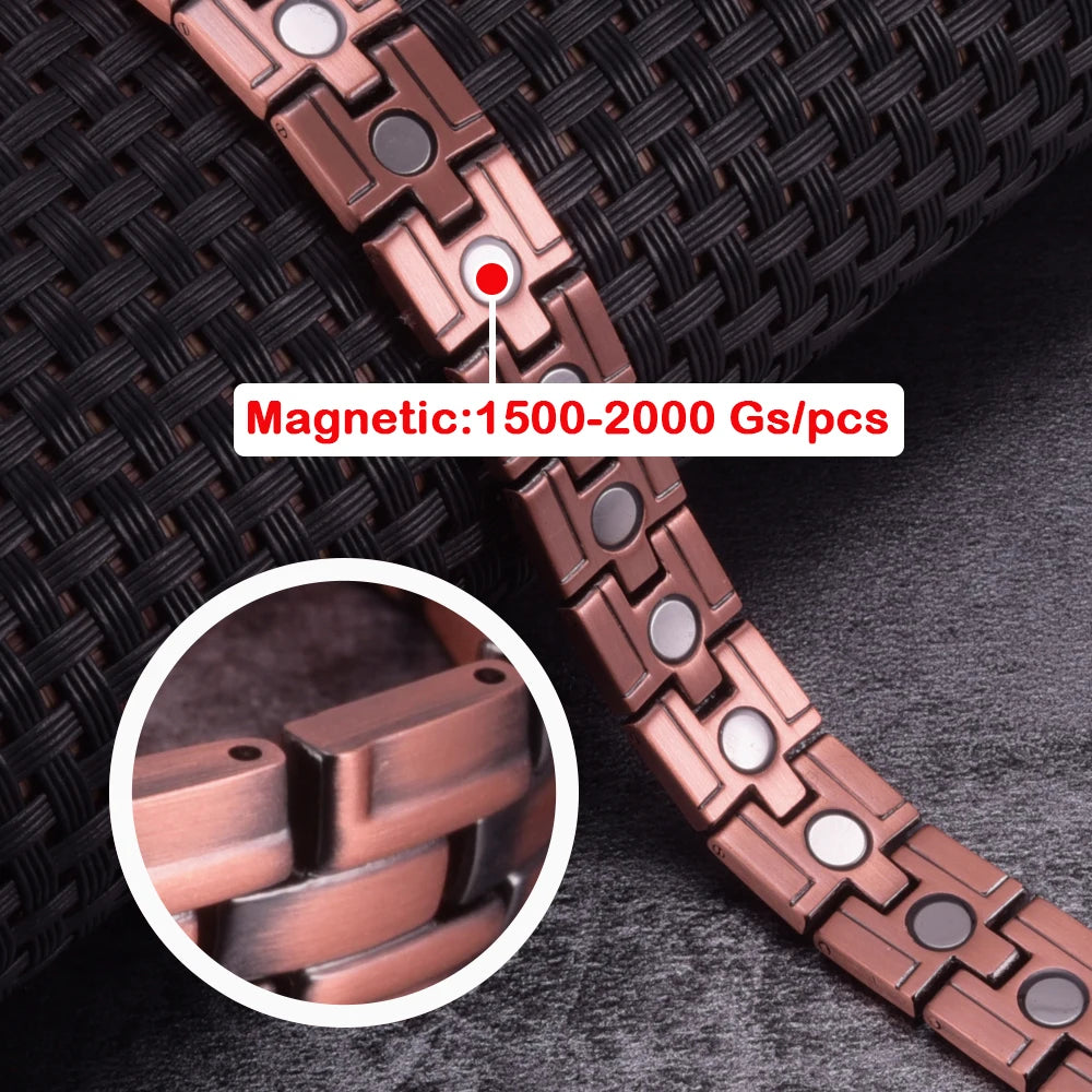 Vinterly Pure Copper Magnetic Chain-Link Bracelet for Men & Women