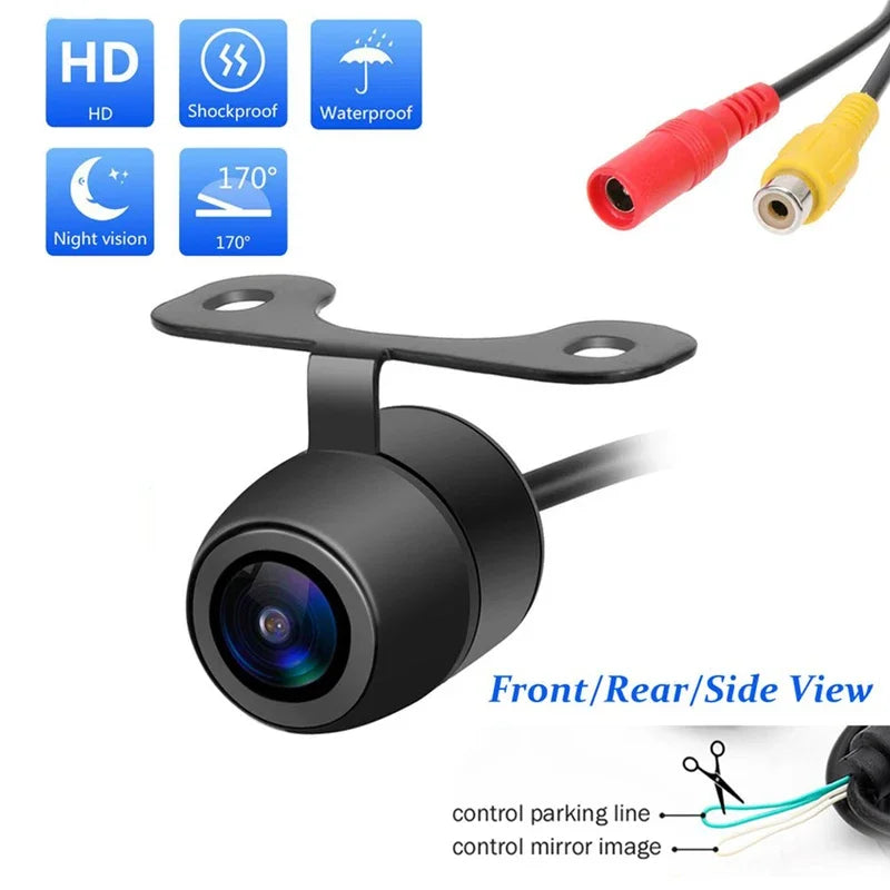 Waterproof Wide-Angle Car Camera for Front, Rear & Side Views