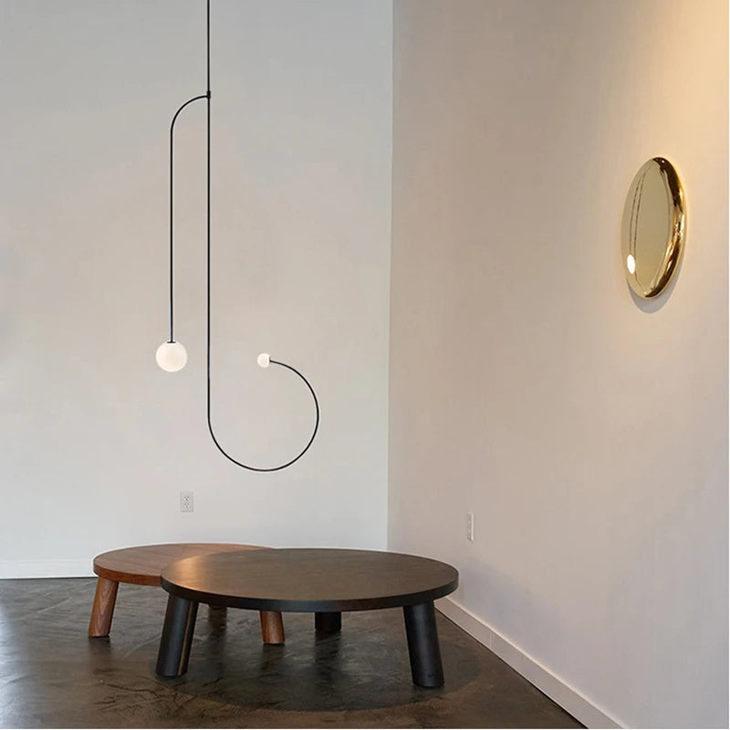 Mobile Chandelier Modern Black metal chandelier lighting Restaurant Loft Parlor Hanging Light 110-260V minimalist light fixture