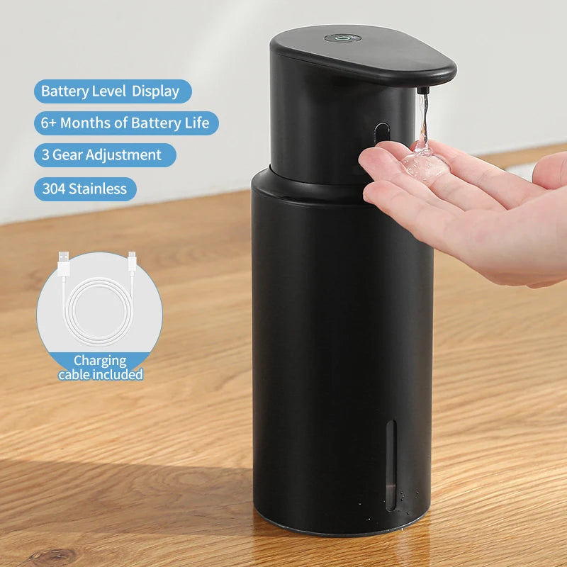 480ml Automatic Soap Dispenser with Sensor – Touchless Electric Hand Soap & Sanitizer Dispenser, 304 Stainless Steel