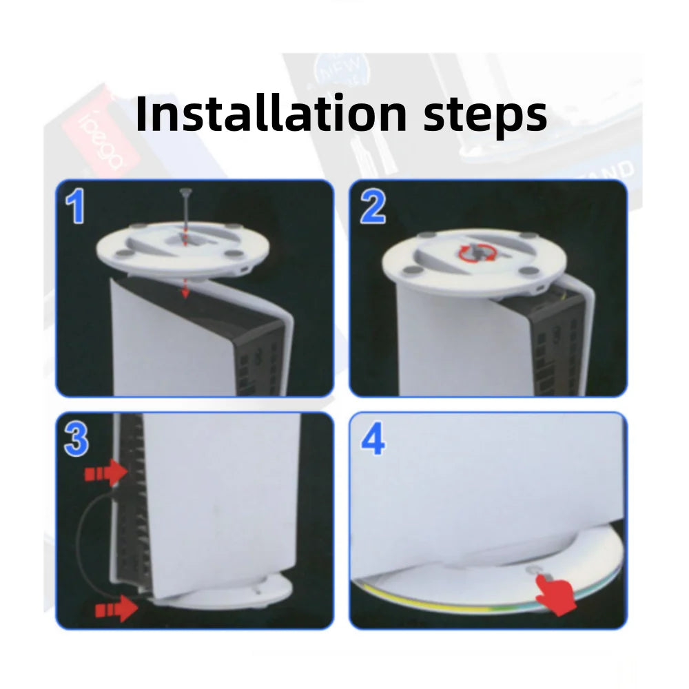 Vertical Cooling Stand with RGB Light For PS5 Slim / PS5 Pro Console Anti-Slip Base Bracket Holder Bracket Gaming Accessories