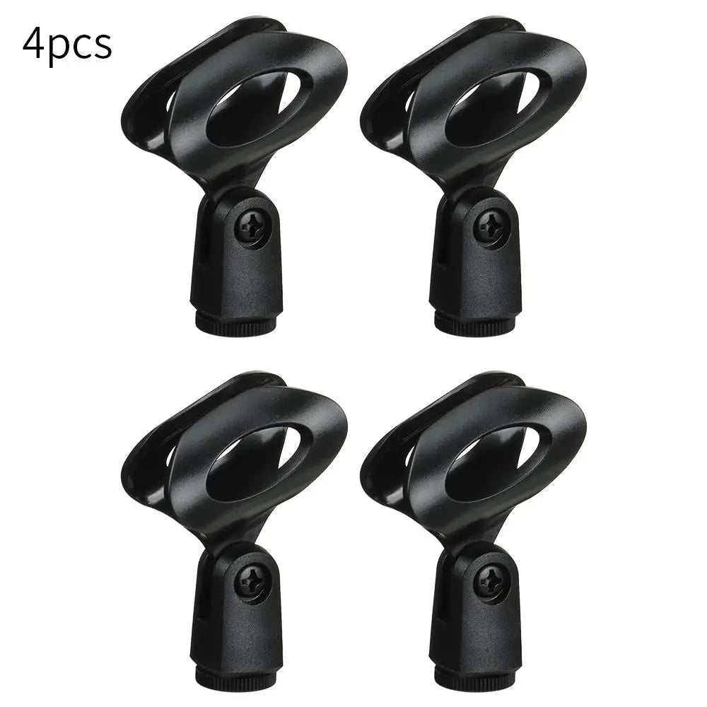 4PCS Pack Mic Clip Universal Wired/ Wireless Microphone Mount Holder for Mic Stand