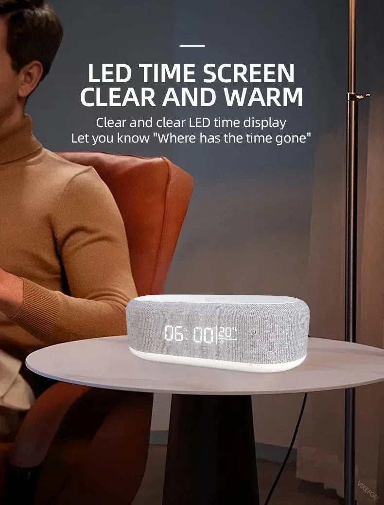 Wireless Fast Charging Dock for Phones Including Alarm, Night Light, Clock and Thermometer (For iPhone 17 16 15 14 13)