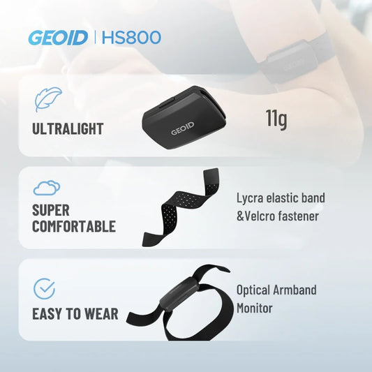 GEOID Heart Rate Monitor for Fitness & Cycling, HS800 Armband / HS500 Chest Strap