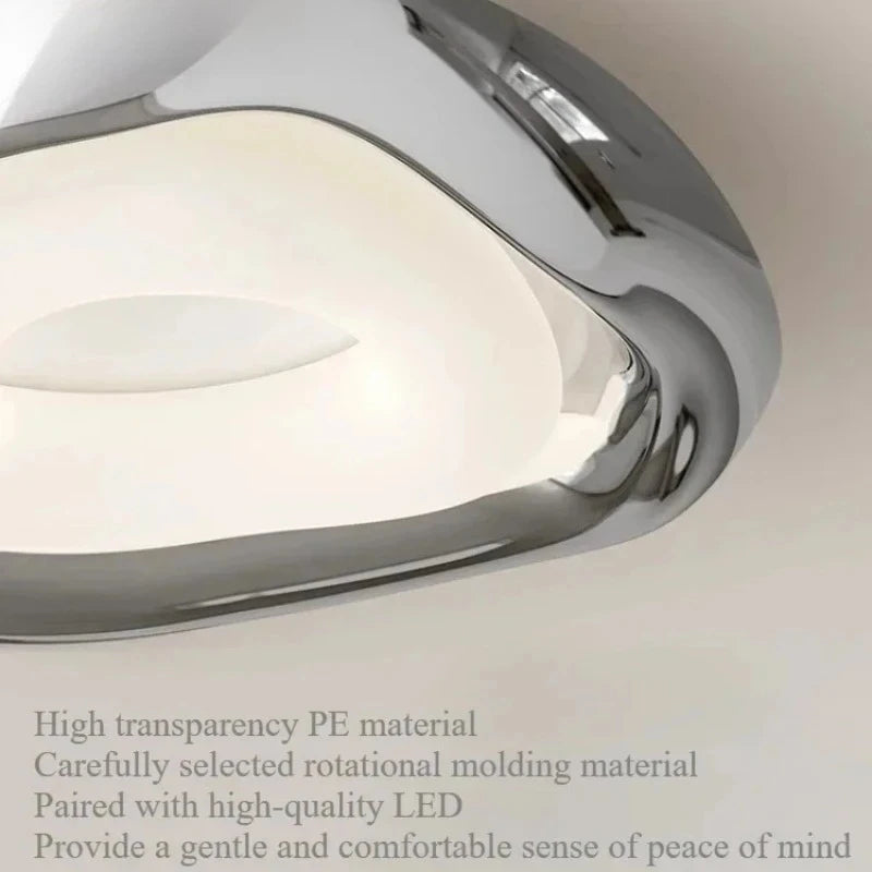 Modern Minimalist LED Home Ceiling Light Iron Silver Inkstone Plated Art Creative Lamps for Living Room Decoration Chandelier