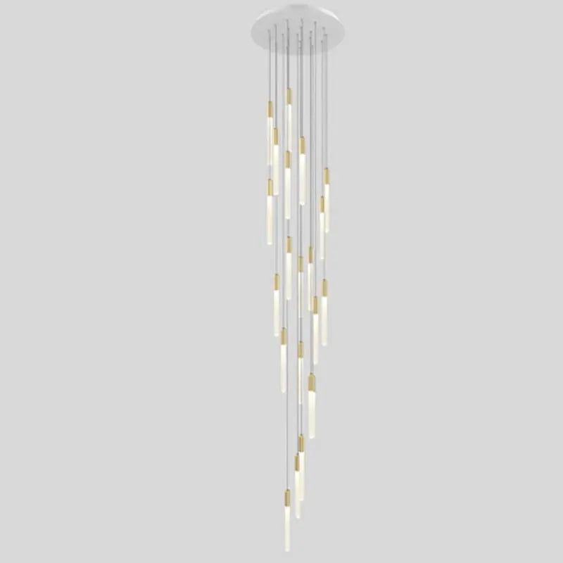 Modern Branch LED Chandelier For Staircase Living Room Minimalism Design Long Tube Hanging Lamps Indoor Attic Lighting Fixtures