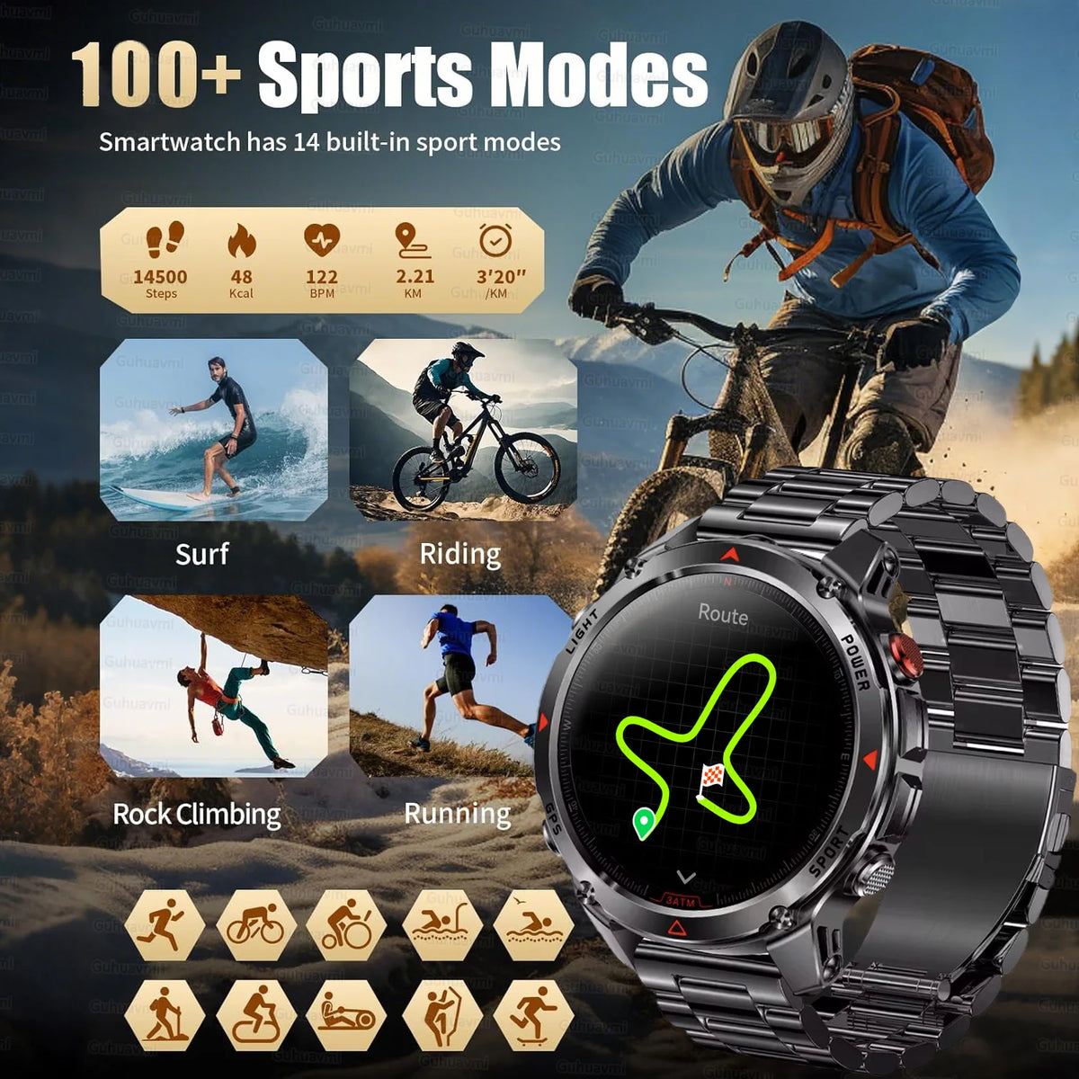 Forerunner 570 GPS Smart Watch 3ATM Waterproof AMOLED Screen MULTI-BAND GNSS Compass Altimeter Flashlight Sports Smartwatch Men