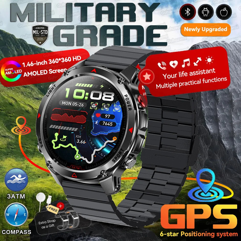 Forerunner 570 GPS Smart Watch 3ATM Waterproof AMOLED Screen MULTI-BAND GNSS Compass Altimeter Flashlight Sports Smartwatch Men
