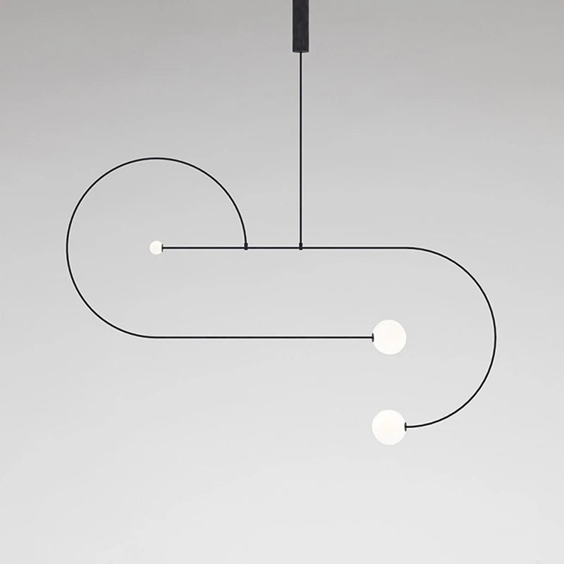 Mobile Chandelier Modern Black metal chandelier lighting Restaurant Loft Parlor Hanging Light 110-260V minimalist light fixture