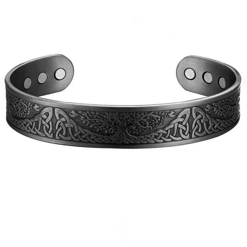 Pure Copper Magnetic Cuff Bracelet, Adjustable for Men & Women