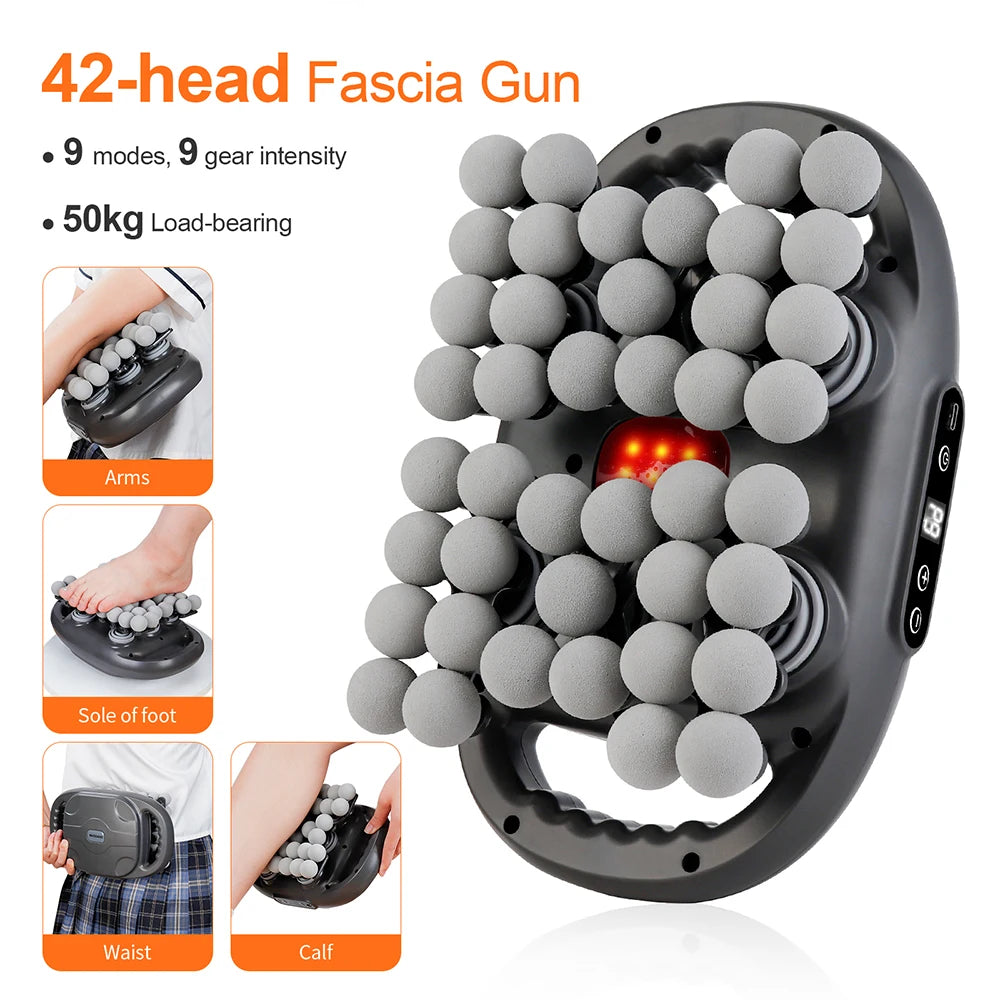 42-Head High-Frequency Massage Gun for Back, Shoulders & Thighs
