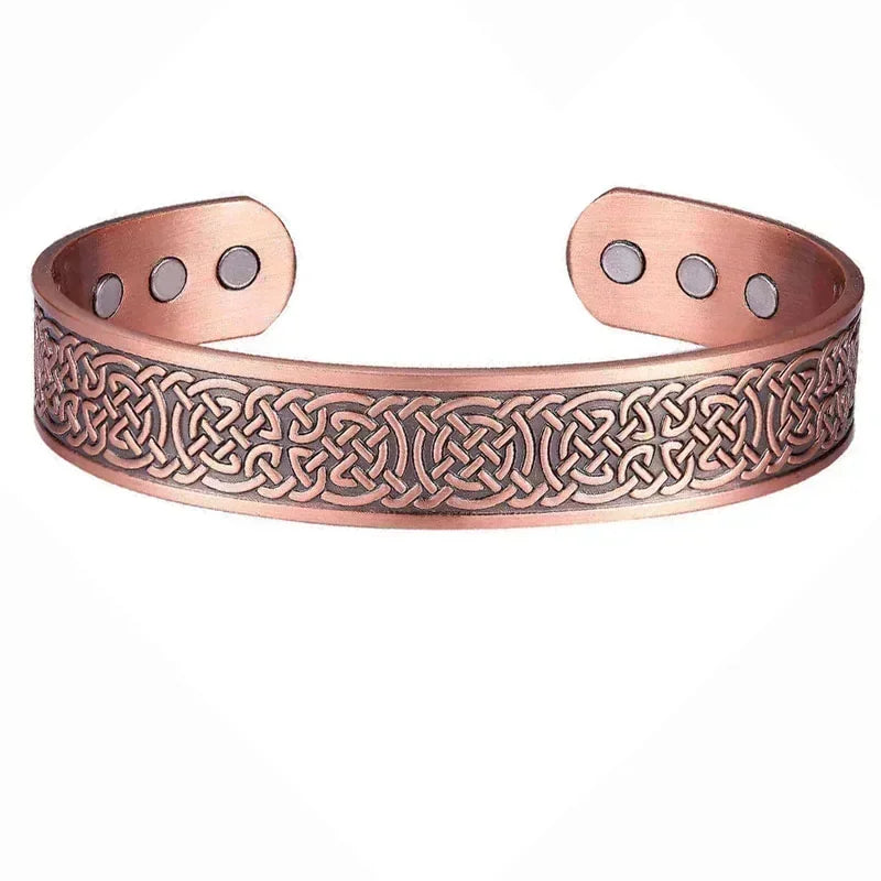 Pure Copper Magnetic Cuff Bracelet, Adjustable for Men & Women