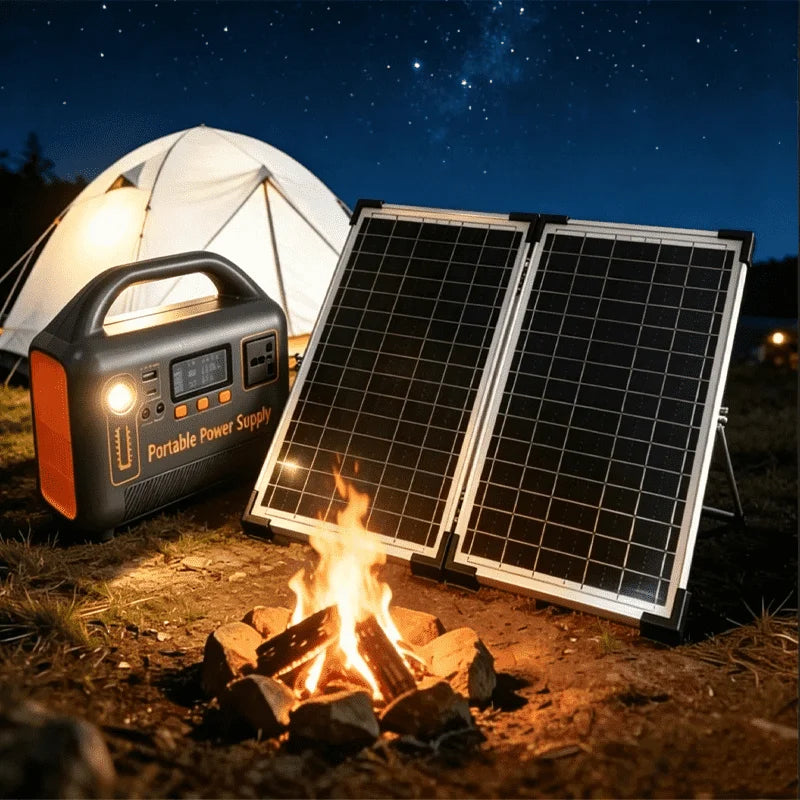 400W Portable Power Station, 192Wh, 220V, Solar-Charging Compatible for Home Backup & Outdoor Use