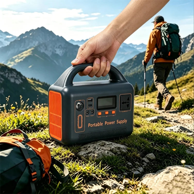 400W Portable Power Station, 192Wh, 220V, Solar-Charging Compatible for Home Backup & Outdoor Use