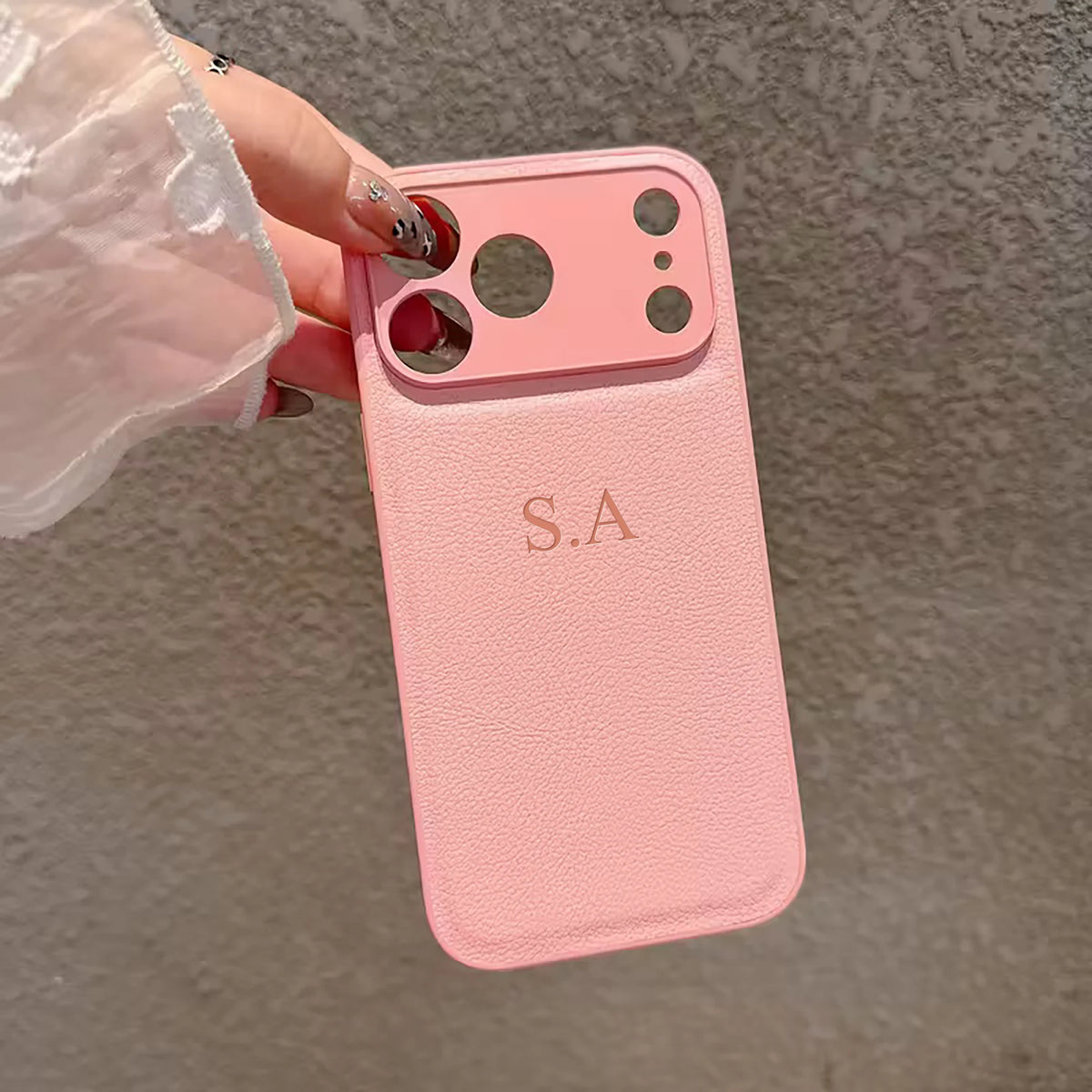 Faux Leather Luxury Phone Case with Personalized 3D Name (For IPhone18 17 16 15 14 13 )