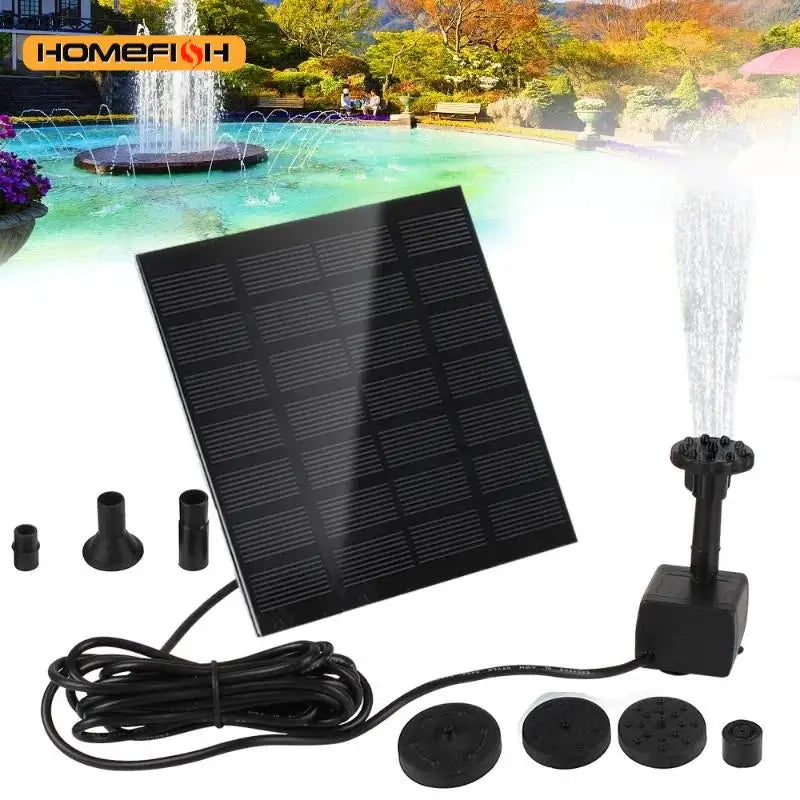Solar Water Pump Fountain,withNozzles and Water Pipe,Solar Powered Pump for Bird Bath,Pond,Garden Solar Fountain Pump