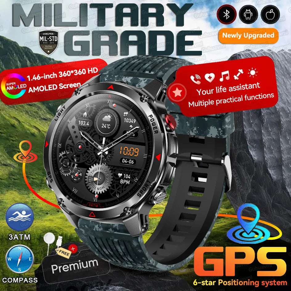 Forerunner 570 GPS Smart Watch 3ATM Waterproof AMOLED Screen MULTI-BAND GNSS Compass Altimeter Flashlight Sports Smartwatch Men