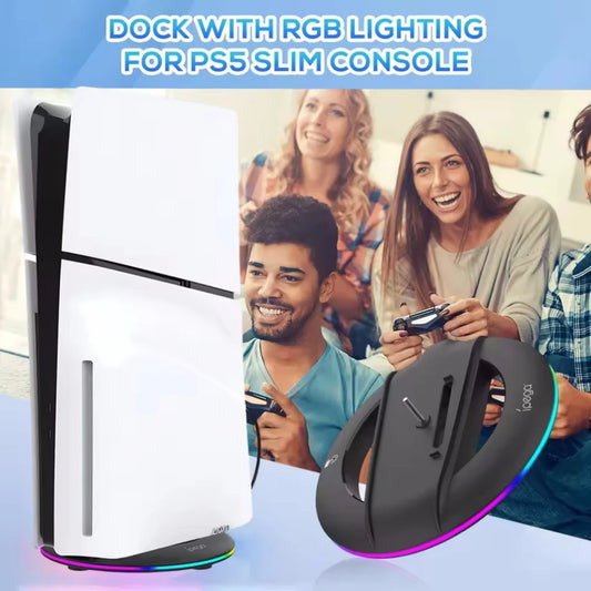 Vertical Cooling Stand with RGB Light For PS5 Slim / PS5 Pro Console Anti-Slip Base Bracket Holder Bracket Gaming Accessories