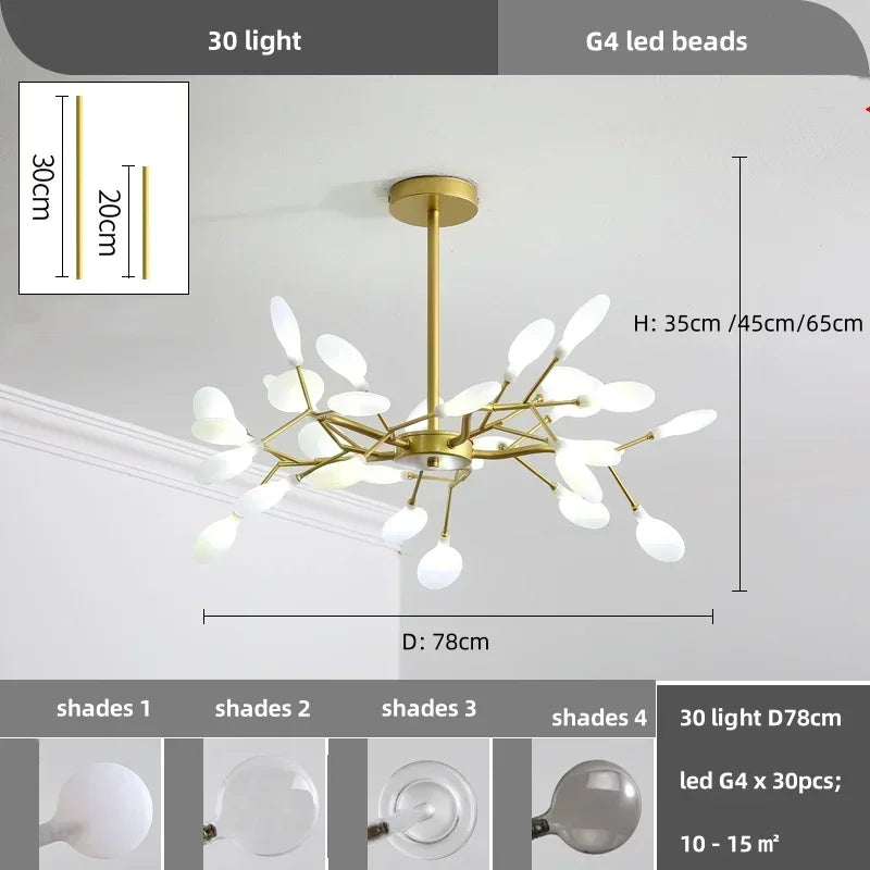 Nordic Led Ceiling Chandelier Lighting Modern Branch Pendant Lights Living Room Gold Black Art Home Decor Indoor Lamps Luminaire