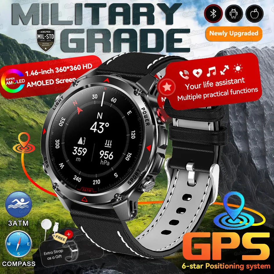 Forerunner 570 GPS Smart Watch 3ATM Waterproof AMOLED Screen MULTI-BAND GNSS Compass Altimeter Flashlight Sports Smartwatch Men