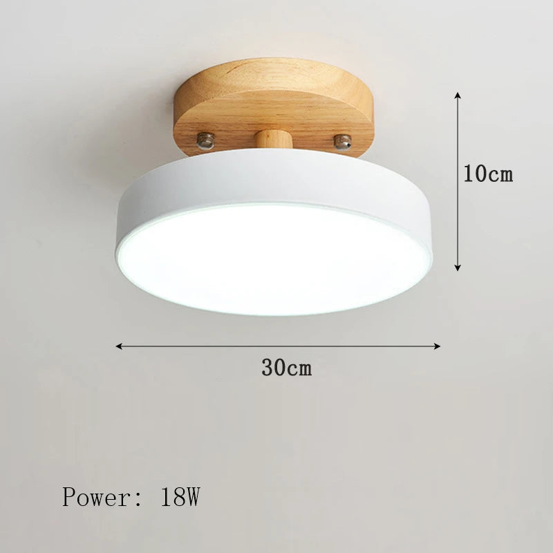 Corridor lamp Round hallway lamps Nordic porch lights wood Indoor lighting balcony ceiling light cloakroom ceiling lights