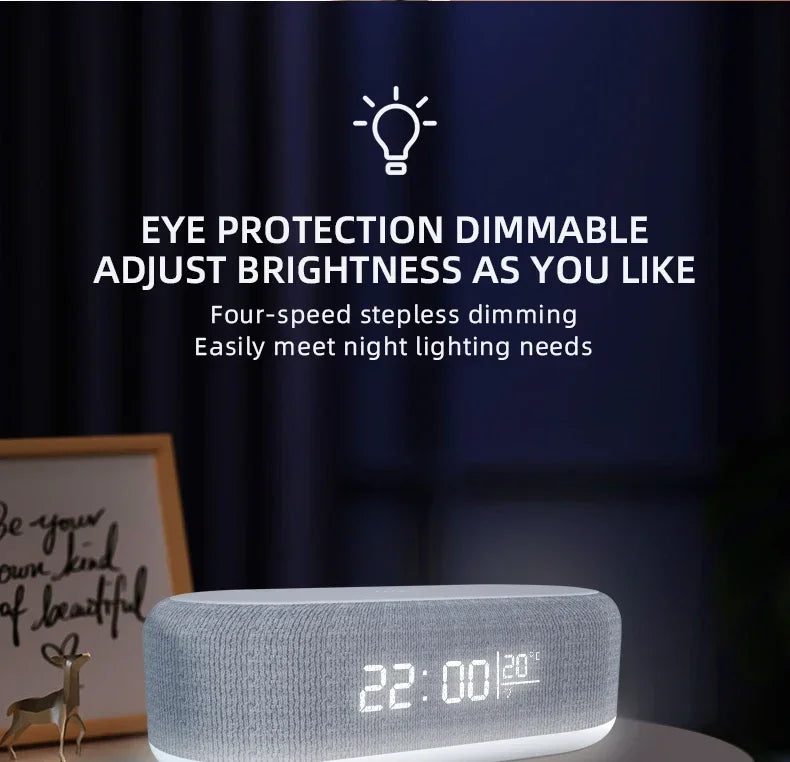 Wireless Fast Charging Dock for Phones Including Alarm, Night Light, Clock and Thermometer (For iPhone 17 16 15 14 13)