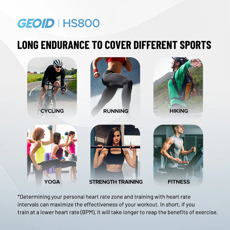 GEOID Heart Rate Monitor for Fitness & Cycling, HS800 Armband / HS500 Chest Strap