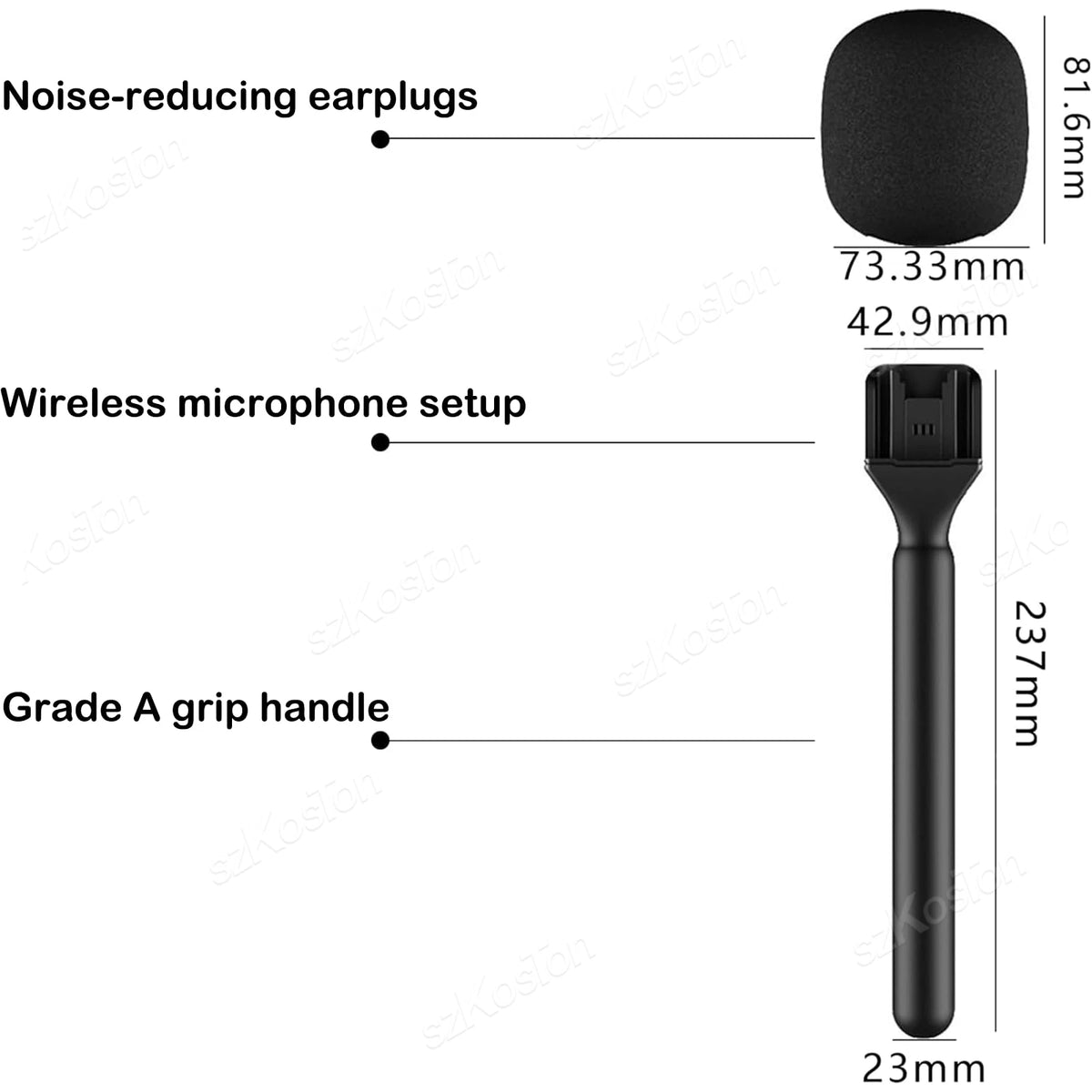 Wireless Lavalier Microphone Handle for DJI Rode Wireless GO Mic Handheld Microphone Stand Adapter for Vlog Interview Podcast