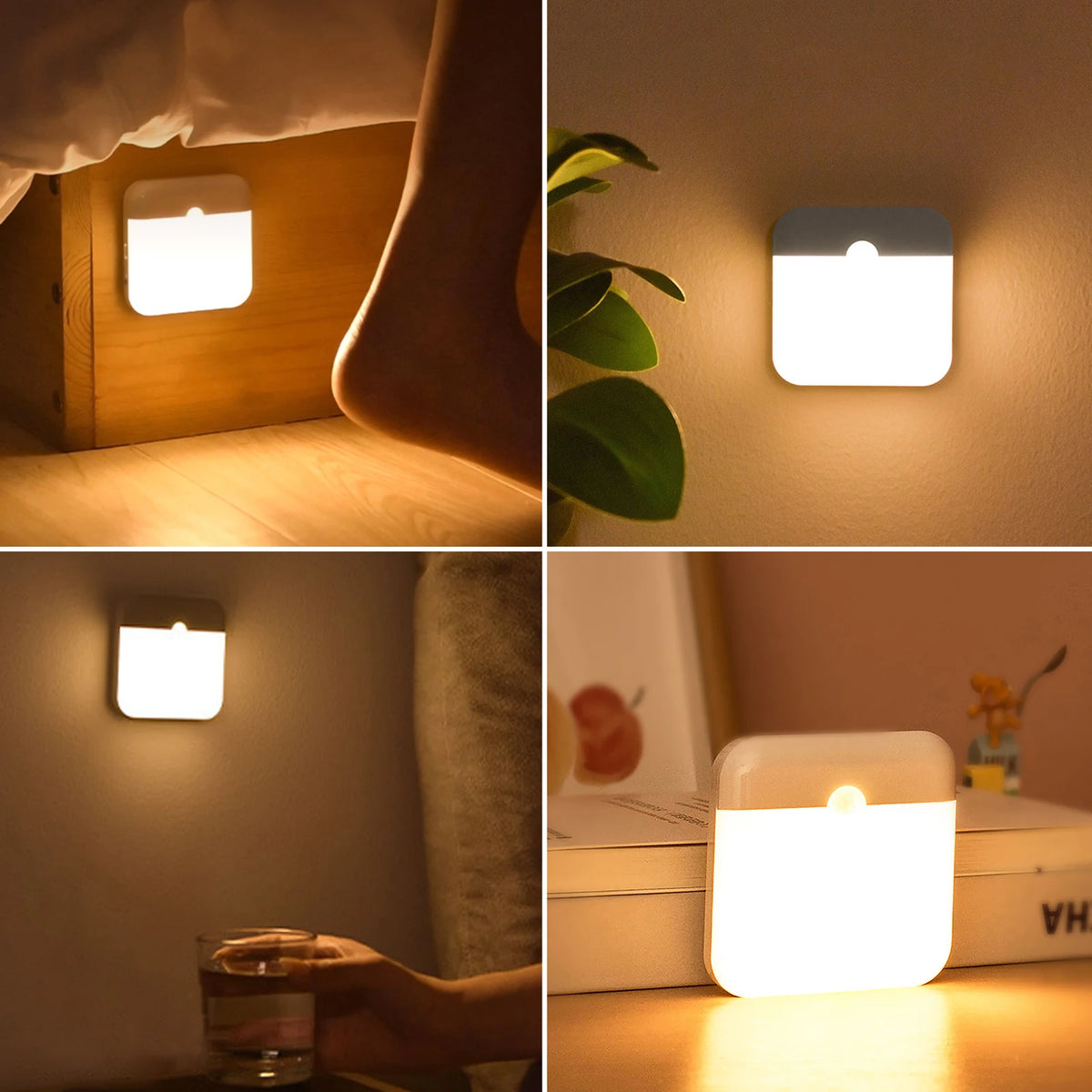 Human Body Induction Night Light for Bedroom Kitchen Corridor Energy-saving Lamp for Holiday Gift Camping Summer Party Home Deco
