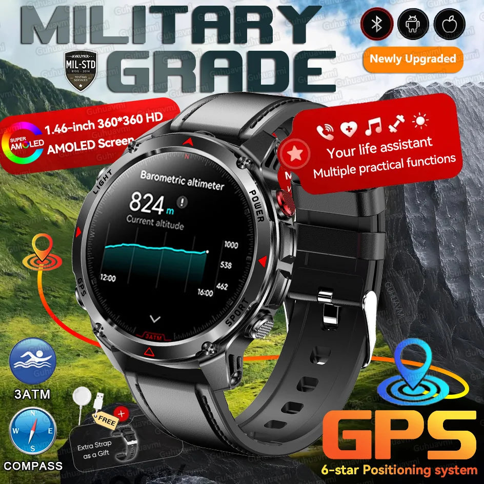 Forerunner 570 GPS Smart Watch 3ATM Waterproof AMOLED Screen MULTI-BAND GNSS Compass Altimeter Flashlight Sports Smartwatch Men